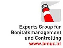 Logo der Experts Group Bonitätsmanagement und Controlling mit Leuchtturm
